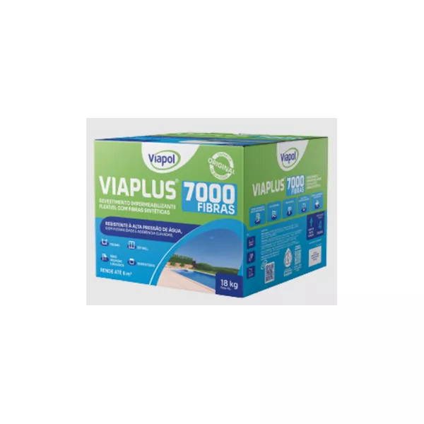 VIAPOL VIAPLUS 7000 FIBRAS CX 18KG | FLUZÃO CONSTRUÇÃO