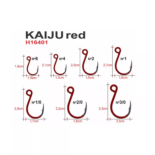 Anzol Inline Maruri Kaiju Red H16401 (olho invertido) Ideal para