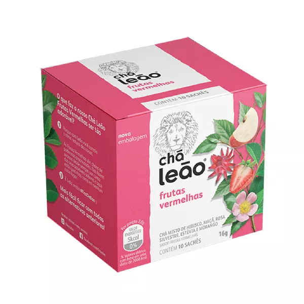 CHÁ LEÃO FRUTAS VERMELHAS 16 G COM 10 SAQ.