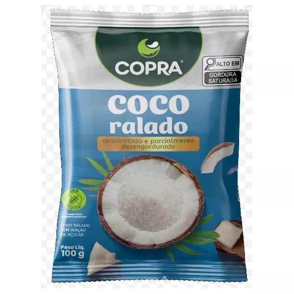 COCO RALADO FINO PURO SEM SACAROSE 100 G - COPRA
