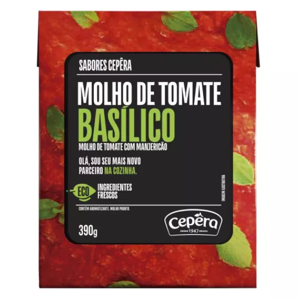 MOLHO DE TOMATE BASÍLICO SABORES CEPERA RECART 390 G