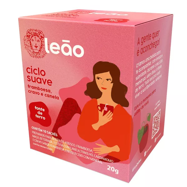 CHÁ LEÃO FRAMBOESA, CRAVO E CANELA 20 G C/ 10 SAQ. (FASES CICLO SUAVE)