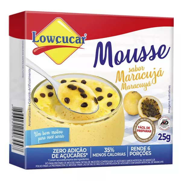 MOUSSE LOWÇUCAR SABOR MARACUJA 25 G