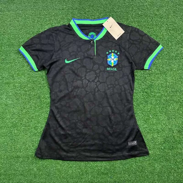 CAMISA FEMININA DA SELEÇÃO BRASILEIRA PRETA COPA 2...