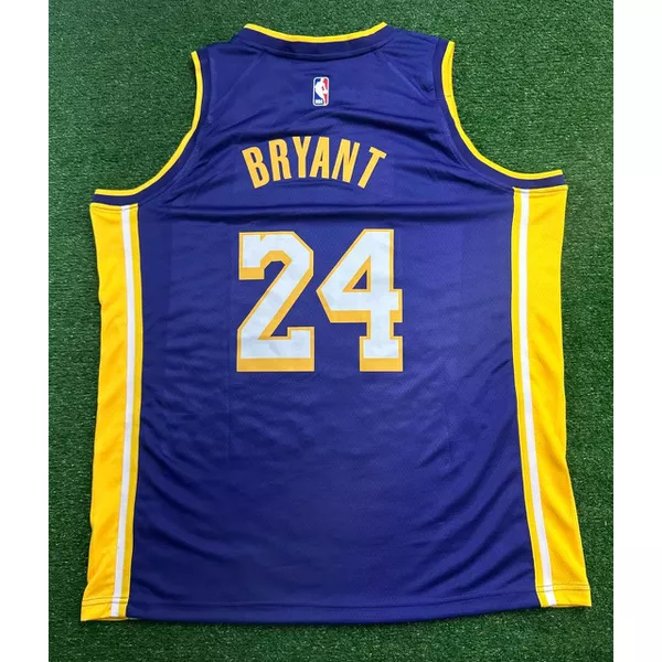 NBA Los Angeles Lakers #24 Kobe Bryant Silk - Roxa com o numero