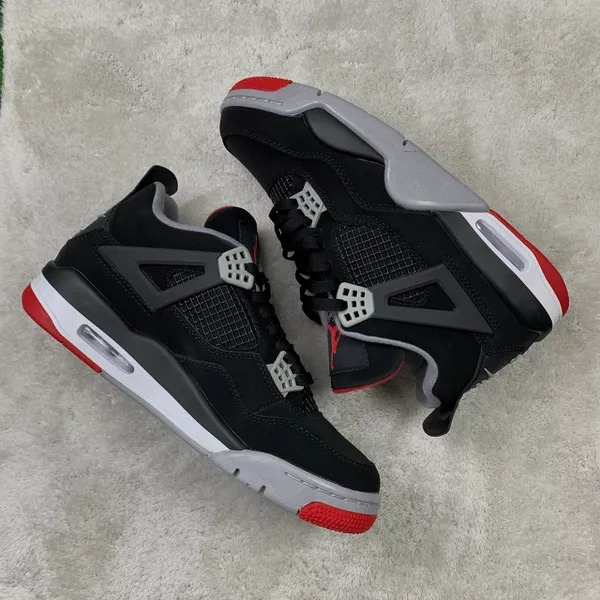 Tênis NK Air Jordan 4 - Preto, Sol Vermelha - NKJP