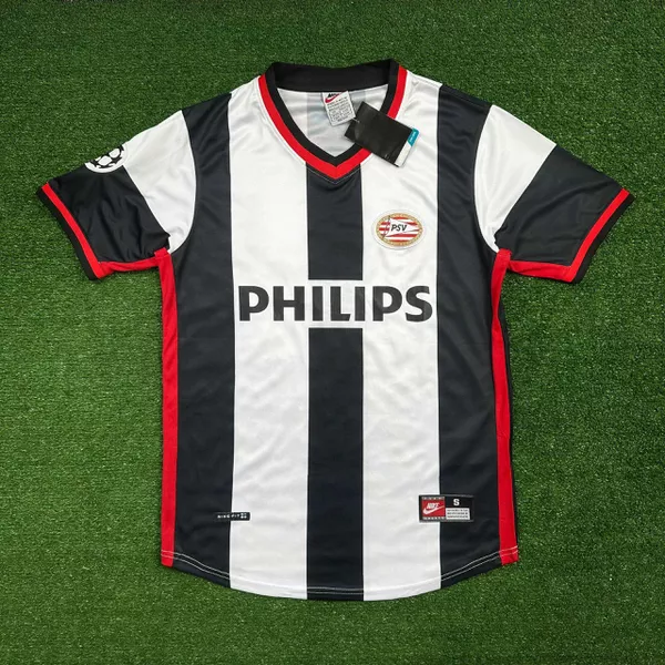Camisa Retrô PSV Away II 98/99 - Preta e Branca - ...