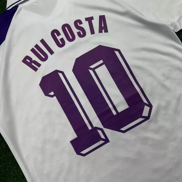 M【新品タグ付/2XL】98/99フィオレンティーナRui Costa Camisa Retrô Fiorentina II Away 98/99 - Rui Costa #10 - Branca