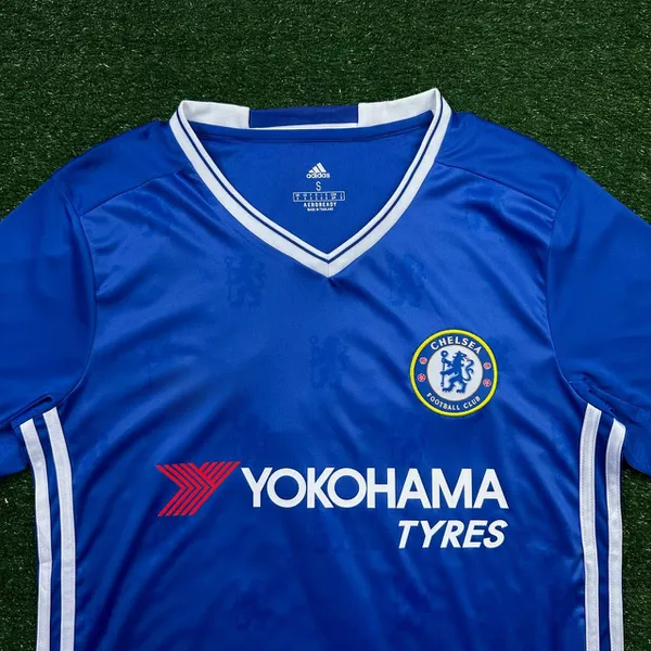 Camisa Retrô Chelsea Home I 17/18 - Kanté #7 - Azul - Masculina