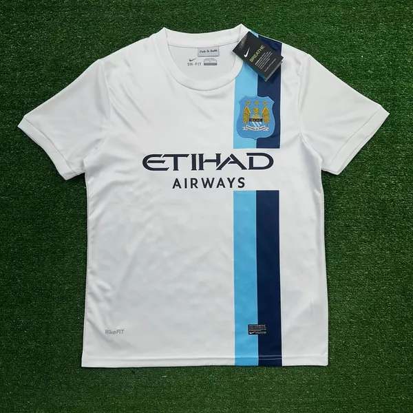 Camisa Retrô Manchester City Third III 13/14 - Branca - Kun Agüero