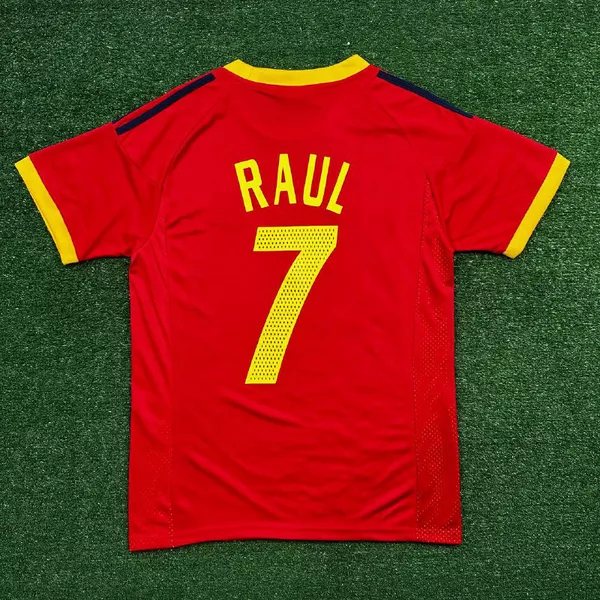 Camisa Retrô Espanha Home I 02/03 - Vermelha - Masculina Raul #7