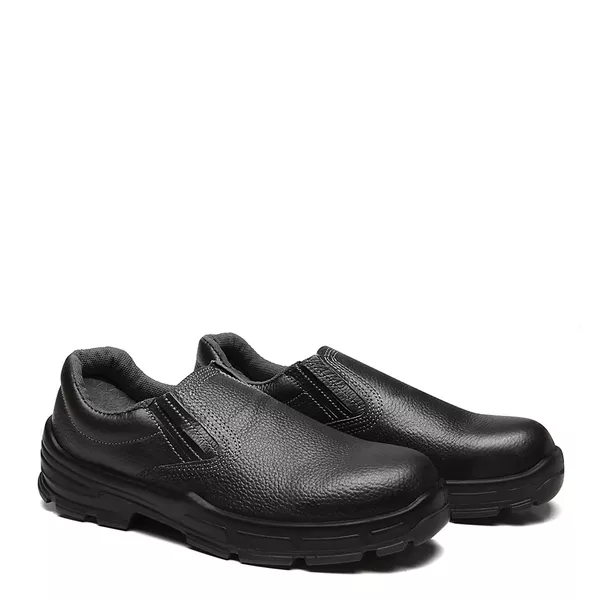 SAPATO PRETO ELASTICO COURO BICO PLASTICO PU BIDEN... - FUJIWARA