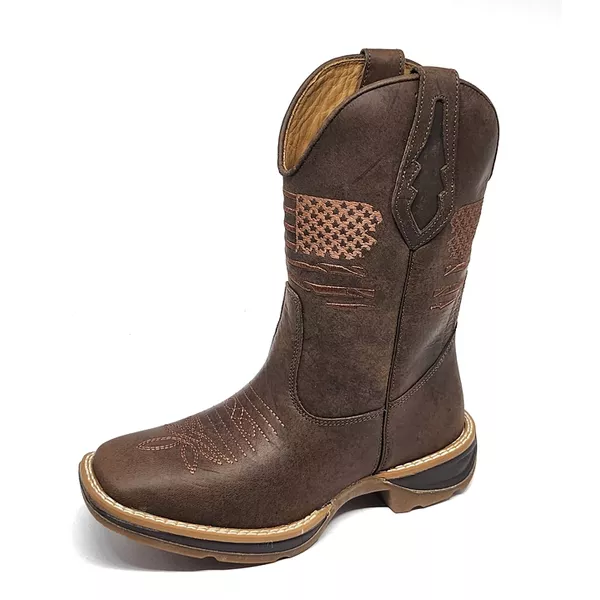 Bota Texana Country Masculina Cano Alto Couro Americana