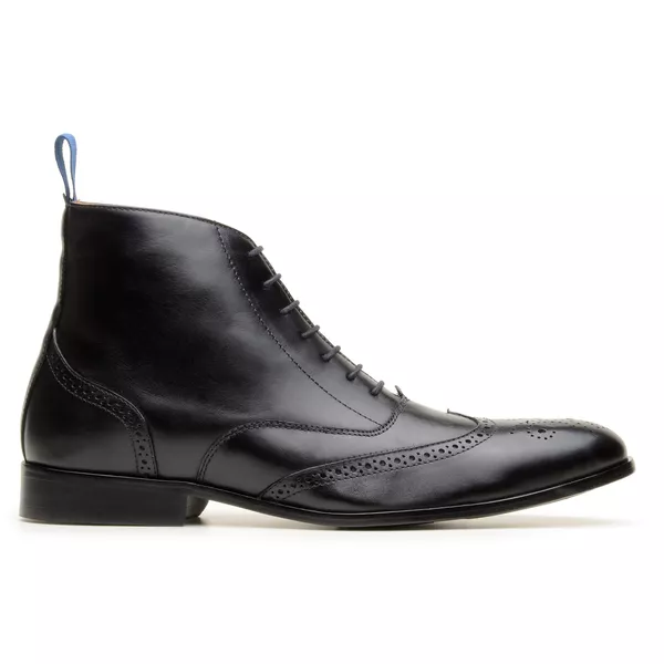 Bota Oxford Brogue Couro Preto | GIANNO | GIANNO