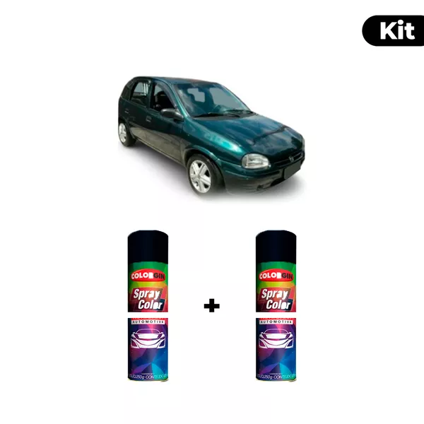 KIT SPRAY AUTOMOTIVO - VERDE NAUTICO 2001 POL + VERNIZ RAPIDO 300ML
