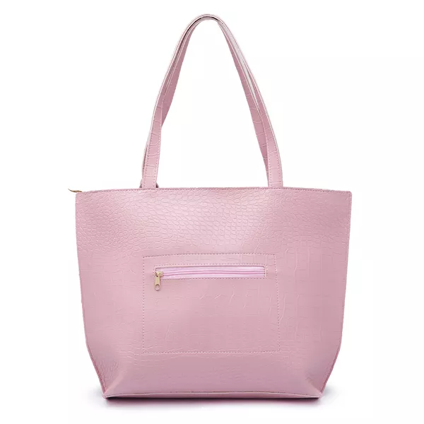 Bolsa Feminina Exclusive Estilo Sacola Grande De Ombro Croco Rosa - Gouveia Costa 