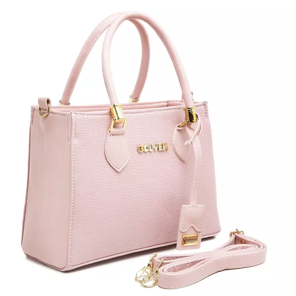 Bolsa Luxo Feminina Rosa Baú Alça de Mão e Transversal - Gouveia Costa 