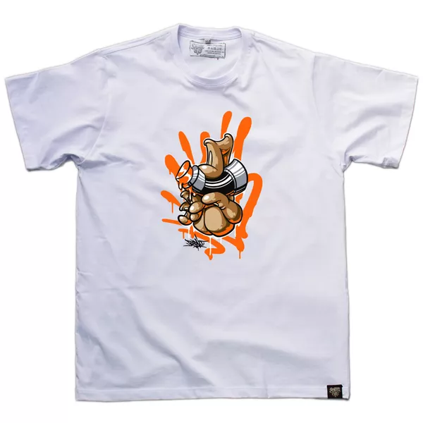 Camiseta PICTOMANIA Graffiti com Café - Branca - Graffiti com Café