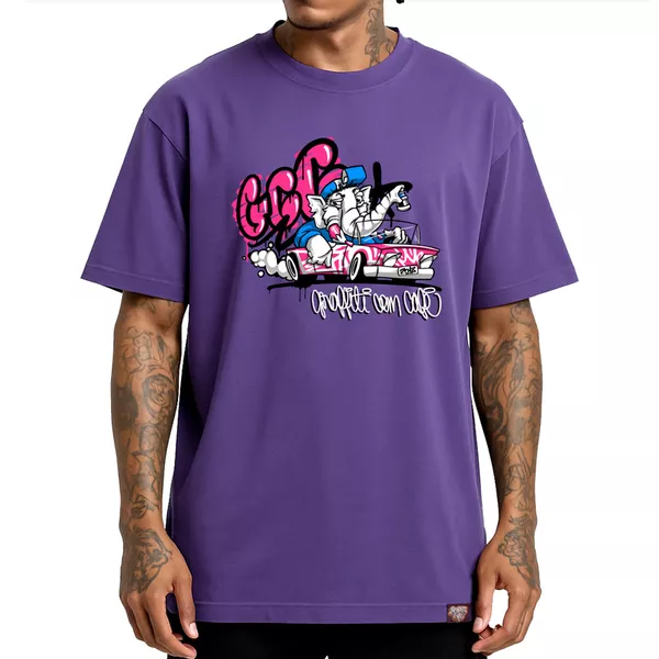 Camiseta FUGAZ - Roxa - Graffiti com Café