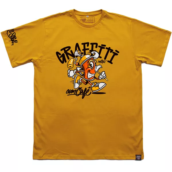 Camiseta SAGA Graffiti com Café - Mostarda - Graffiti com Café