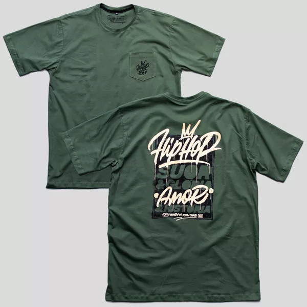 Camiseta HIP HOP 50 - Oliva - Graffiti com Café