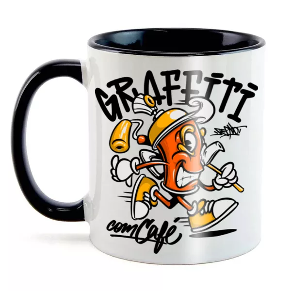 Caneca SAGA Graffiti com Café - Porcelana - Graffiti com Café