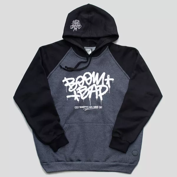 Moletom BOOM BAP - Chumbo e Preto - Graffiti com Café