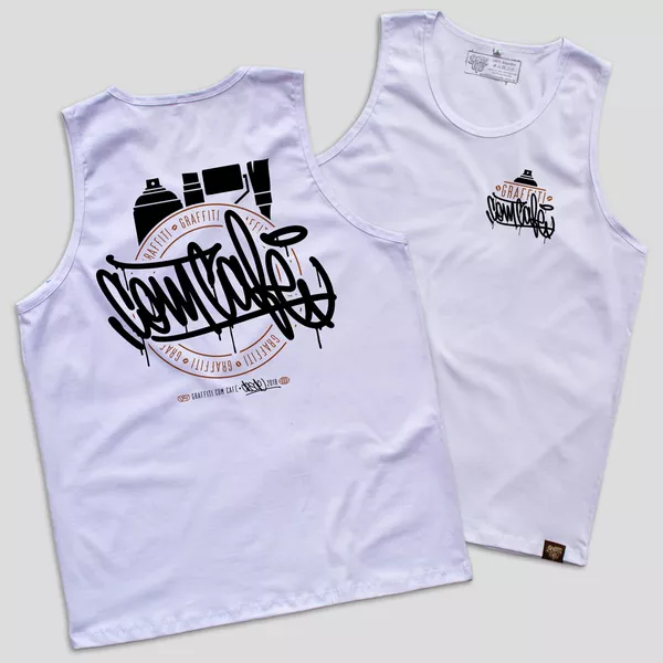Regata LABEL - Branca - Graffiti com Café
