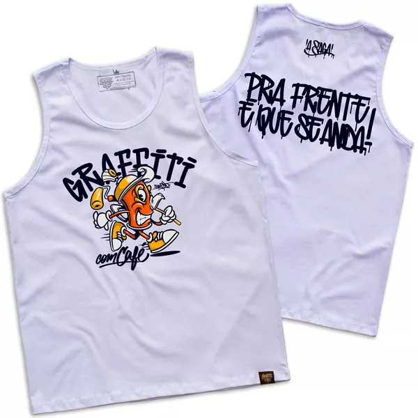 Regata SAGA Graffiti com Café - Branca - Graffiti com Café
