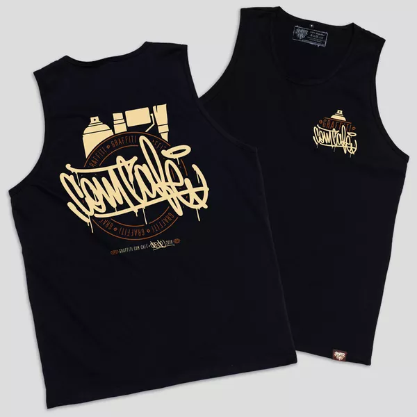 Regata LABEL - Preta - Graffiti com Café