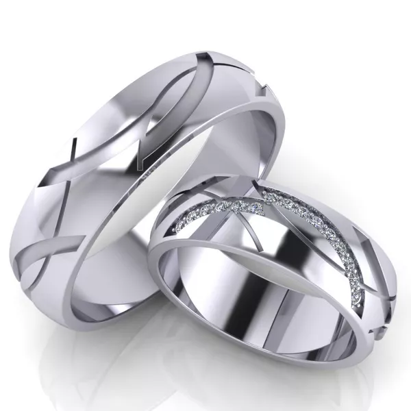 Aliança de Casamento Zurich em Ouro 18k com Diamantes | Elegância