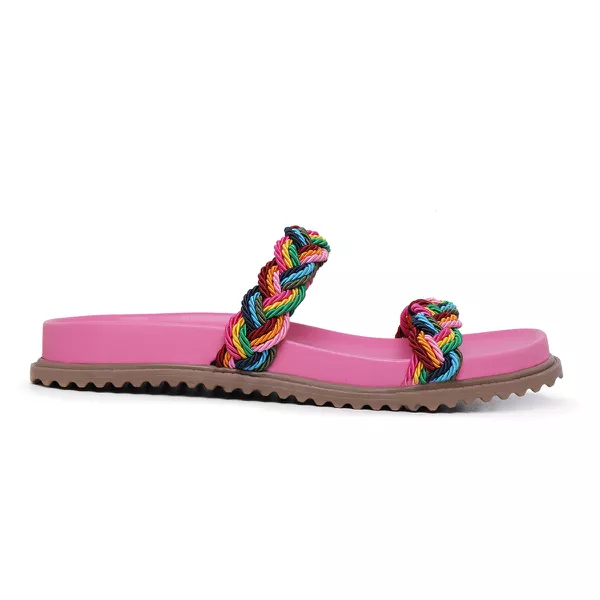 Sandália Feminina Papete Serena Rosa - Hella Shoes