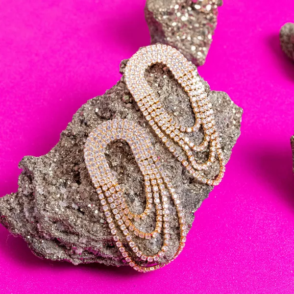 Brinco Arco Íris Franja Folheado em Ouro 18k