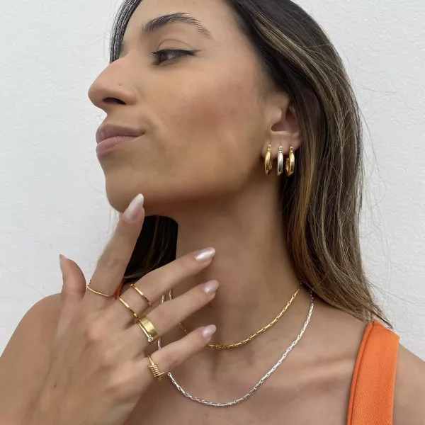 Colar Choker Becky Folheado em Ouro 18k