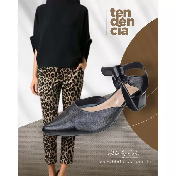chanel bico fino em couro preto | Ide by Ide