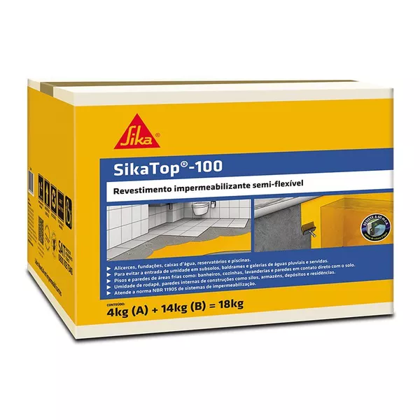 Sikatop 100 - CINZA - CX 18 KG