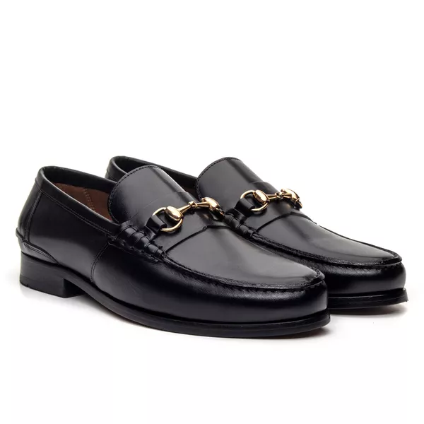 Mocassim Argentino Preto LF01 - JACOMETTI