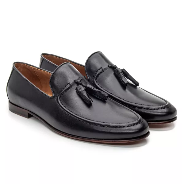 Mocassim Loafer Tassel Napoli Preto - JACOMETTI