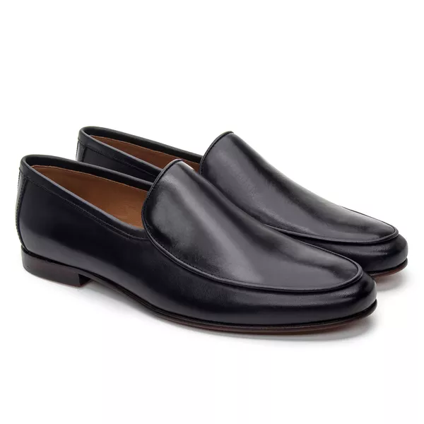 Mocassim Masculino de Couro Preto 194048 - JACOMETTI