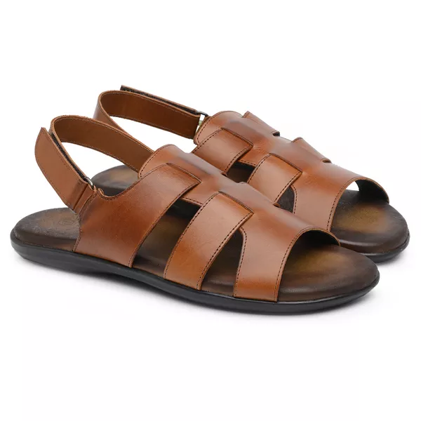 Sandália Masculina em Couro Havana 3233 - JACOMETTI