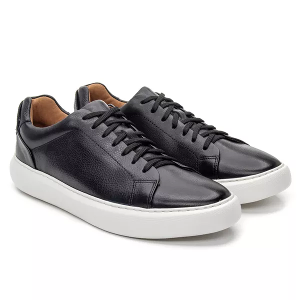Tênis Casual Couro Preto - JACOMETTI