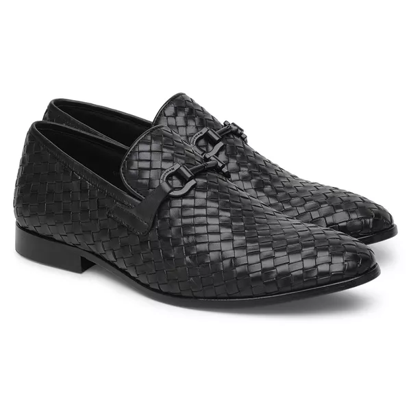 Mocassim Masculino Couro Tressê Preto GS01 - JACOMETTI