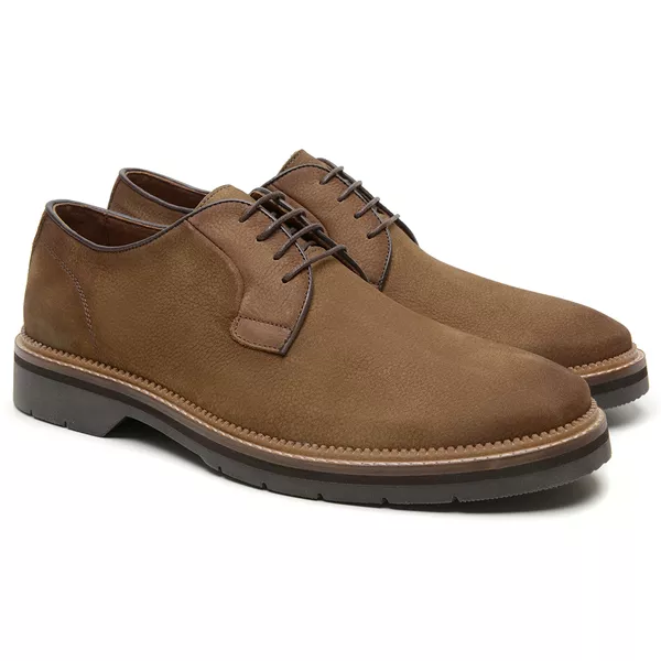 Sapato Casual Masculino Derby HTR002 Amendoa - JACOMETTI