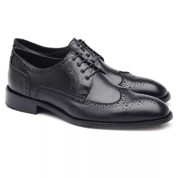 Derby Brogue Scatamacchia Preto LD05 - JACOMETTI