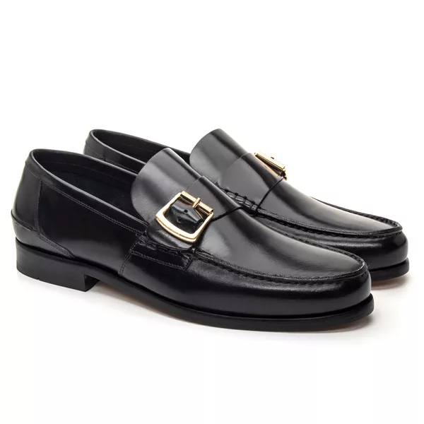 Mocassim Argentino Preto Lf02 - JACOMETTI