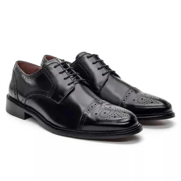 Sapato Derby Brogue Treviso Preto 