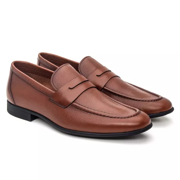 Mocassim Modena Tan Solado de Borracha - JACOMETTI