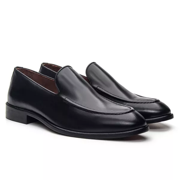 Mocassim Masculino de Couro Abruzzo Preto - JACOMETTI