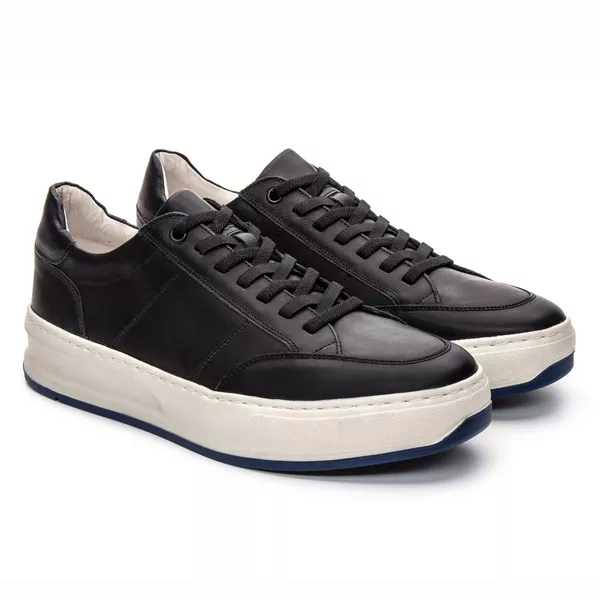 Tênis Casual Couro Preto - JACOMETTI