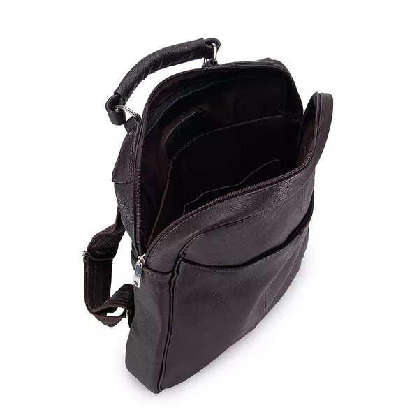 Mochila Compacta em Couro Com Suporte Para Notebook | JFECOURO